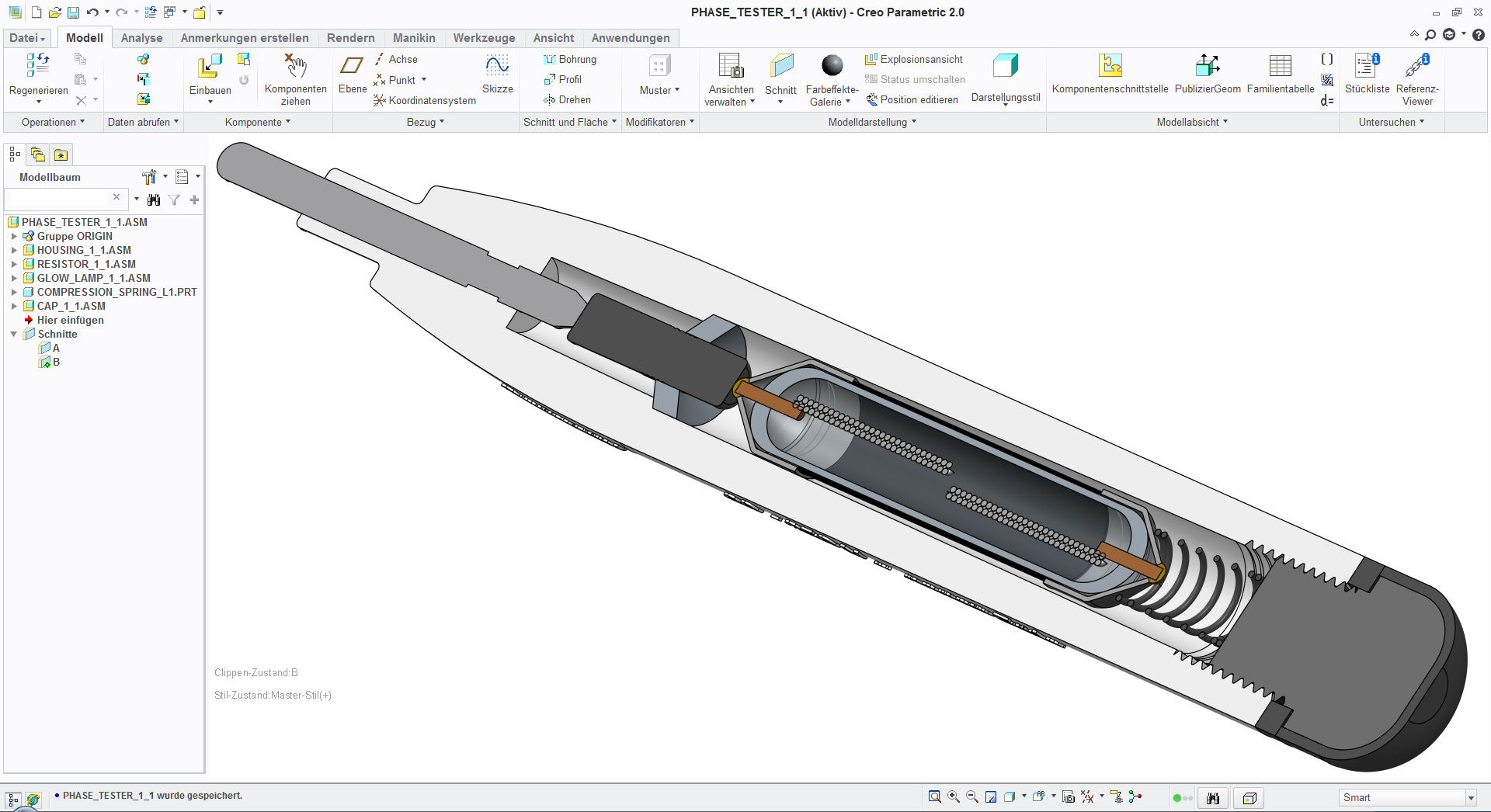 Phase Tester相位检测笔3D数模图纸 CREO设计 附STP